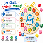 Wooden Learning Clock Puzzle – view 3